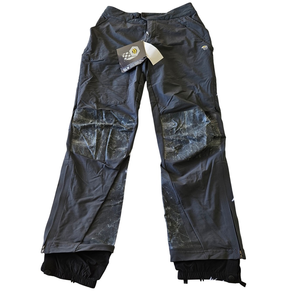 NWT‎ Mountain Hardwear Womens Trekking Pant Gray Softshell Gaiters Sz 8